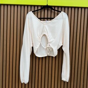 Cream Long Sleeve Women's Top